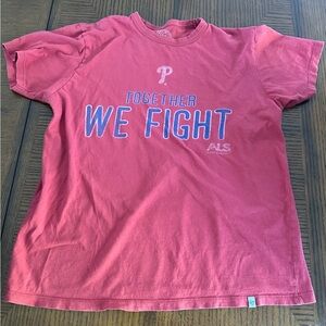 Phillies 47 brand ALS Together We Fight light red Graphic Tee unisex size small